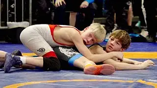 U15 Viljami Kotilainen (FIN) vs Ömer Üney (GER) 38kg. Greco-roman boys youth wrestling. B-cam-m