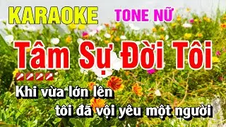 Karaoke Tâm Sự Đời Tôi Tone Nữ Nhạc Sống Dễ Hát | Nguyễn Linh