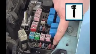 Замена предохранителя звукового сигнала под капотом в Hyundai Getz