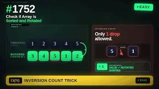 LeetCode 1752 - Check if Array Is Sorted and Rotated | May 23 POTD | Inversion Count Trick | Java