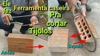 Ferramenta pra cortar tijolos com sobras da construção! Exclusivo!