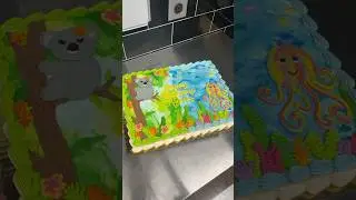 Koala and Octopus Cake🐨🌈🐙✨ 