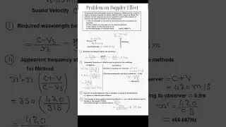 Problem on Doppler Effect #shorts#physicsfun #physics