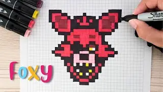 Como dibujar a FOXY de FNAF en PIXEL ART – Tutorial paso a paso