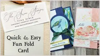 Quick & Easy Fun Fold Card with Gold Leaf Watercolour Resist Technique!