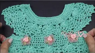 Dress 0 to 3 months Crochet 4 Lines of pineapples 2 of 2