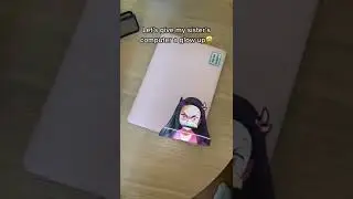 Nezuko Chann motion sticker makes laptop glow up 🤩 #nezukokamado #nezukochan #demonslayer #anime