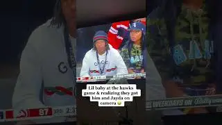 Lil Baby’s facial expression changed when he saw him and Jayda on the screen at hawks game