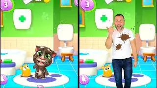 My Talking Tom 2 in Real Life playing vs Papa with Alex and Kirill