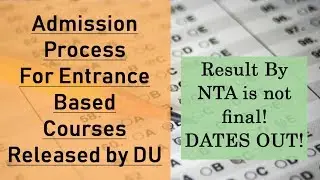 DU Admission Process for Entrance Course | Delhi University Admission 2019 | DU Entrance