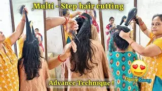 Multi-step hair cutting with advanced techniques! 💇‍♀️✂️ #haircuts