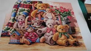 #вышивка #Дименшенс   Дименшенс Мишки 35115 готовая работа