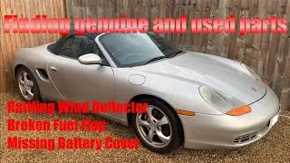 Porsche Boxster 986 / fixing fuel flap central locking / wind deflector / missing battery cover