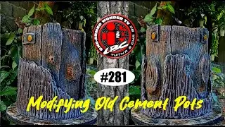 DIY | MODIFYING TWO OLD TS CEMENT POTS | MODIFICANDO DOIS POTES DE CIMENTO COM TOCO DE ÁRVORE VELHOS