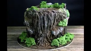 Stump Cake / Delicious Recipe / Realistic Bark Texture