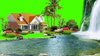 Beautiful waterfall greenscreen|| greenscreen sound effect