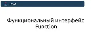 Функциональный интерфейс Function