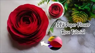 How to make rose with paper | Paper Rose Making Idea | Easy flower making with paper | Paper Flower