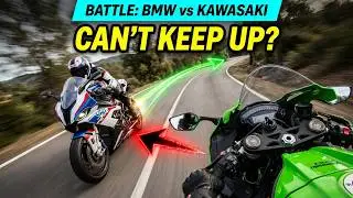 Kawasaki ZX10R I try to follow 65 years old rider BMW M1000RR vol.2