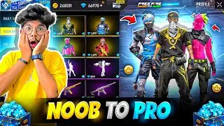 Free Fire NOOB To PRO Id In 7Mins I Got New Bundle And Gun Skins In 11,000Diamonds💎-Garena FreeFire