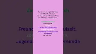speaking part 1, giving a presentation, Goethe Certificate B2, getting to know friends, 