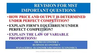REVISION OF MANAGERIAL ECONOMICS/PRINCIPLES OF ECONOMICS