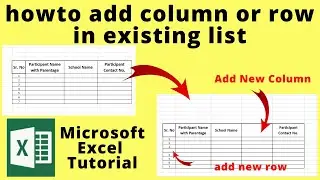 ADD NEW COLUMN AND ROW IN MICROSOFT EXCEL