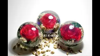 Сферы с Розами 8 см и 10 см. Авторское стекло Юлии Куракиной. Настольный сувенир в офис директору.