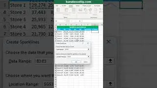 How to create sparkline & columns in excel