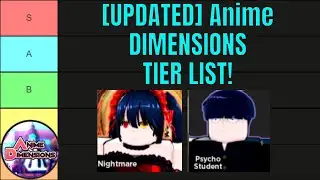 [OUTDATED] The ULTIMATE Anime Dimensions TIER LIST!