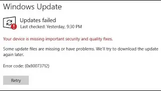 Fix "Your device is missing important security and quality fixes" Error in Windows PC