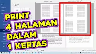 Cara Cetak / Print 4 (Empat) Halaman Ms Word Jadi 1 Kertas - Bisa Hemat Kertas Print