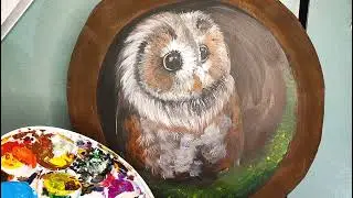 🦉 Realistic owl drawing  step by step 🦉 Full process 🦉 Сова поэтапно акриловыми красками.