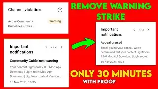 How to Remove warning strike | how to remove YouTube warning strike | warning strike Kaise hataye
