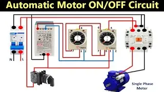 Automatic Motor ON OFF Circuit  with 12vdc Timer | motor control circuit diagram