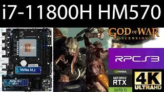 God of War Ascension 4K RPCS3 RTX 3070TI intel i7-11800H 4.6 GHz HM570 MAXSUN chinese motherboard