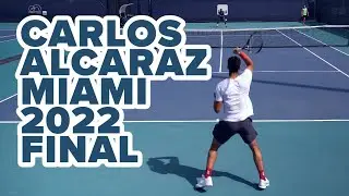 Carlos Alcaraz Practices ahead of Casper Ruud in Miami Open 2022 Final