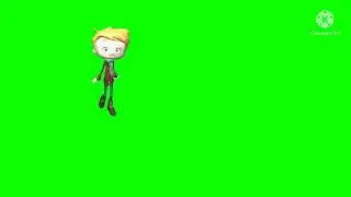 Green screen animation boy walking video/Green screen animation video