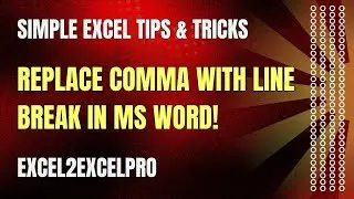 Replace Comma with Line Break in MS Word!