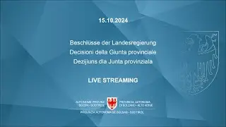 Decisioni della Giunta provinciale - 15.10.2024