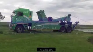 Truck pulling a truck out of a Pond in South Africa!