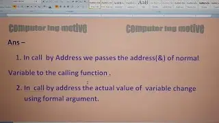 What is call by reference  on C|| full explanation   in C programming  
