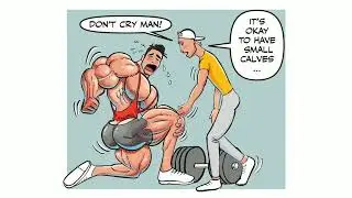 Mellow giant (small calves) - Muscle growth comic dub