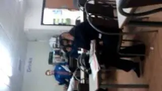 Getting hit by a newspaper.