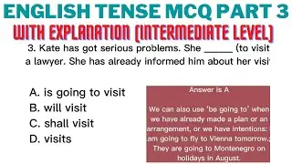 English Tense MCQs Part 3 With Explanation (Intermediate Level) | Test Your Understanding