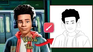 Infinite Painter | Sketching Tutorial| Draw Miles Morales