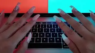 Fast ASMR - Typing with Long Nails on Apple Macbook Pro Keyboard (Silicone Keyboard Cover)