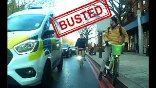 Red Light Jumping Cyclist Busted by Police