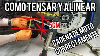 TENSAR Y ALINEAR CADENA DE MOTO CORRECTAMENTE