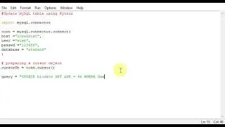 Update MySQL table using Python